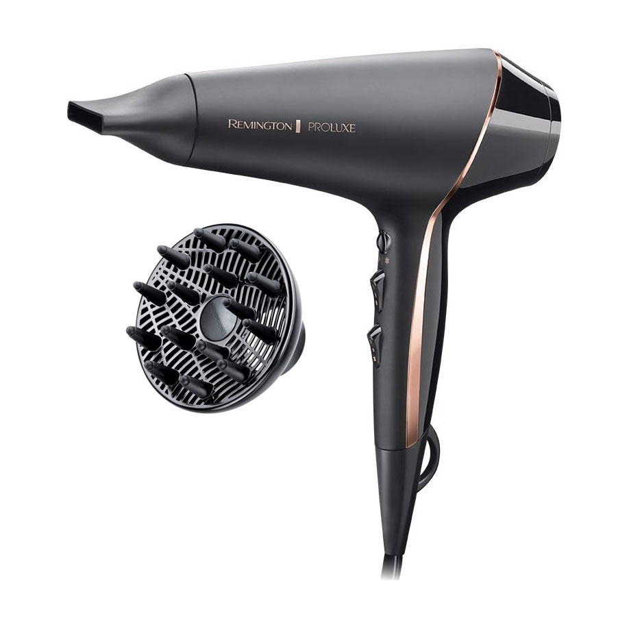 Фен для волосся Remington ProLuxe Midnight Edition з насадками концентратор та дифузор, чорний (AC9140B)